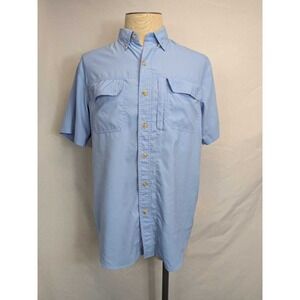C.E. Schmidt Workwear Men's Light Blue Short Sleeve Button Up Shirt Medium